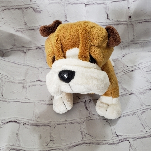 Ganz Webkinz Bulldog Plush 7-inch Stuffed Animal Toy Brown White - Picture 1 of 9